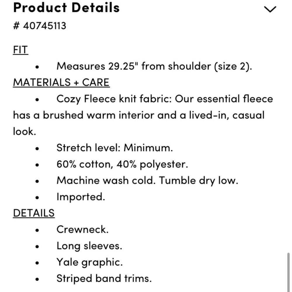 Torrid Yale Cozy Fleece Banded V-Neck Sweatshirt - Picture 8 of 8